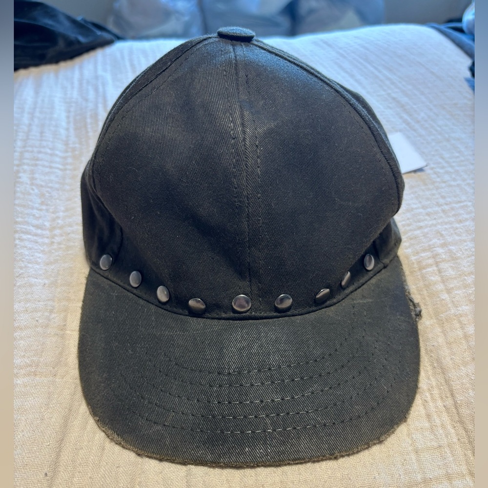 Black Studded Baseball Cap - Women